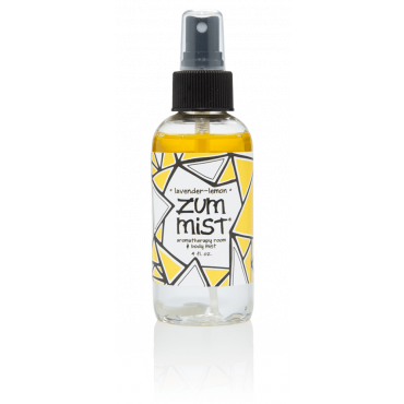 A bottle of Zum Mist room & body spray.